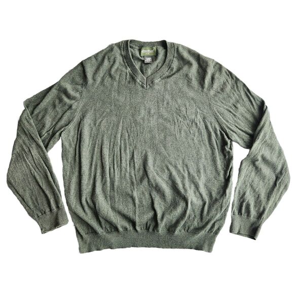 Eddie Bauer Sweater Mens L Knitted Cashmere Blend Outdoors Gorpcore‎ Fisherman - Picture 1 of 6